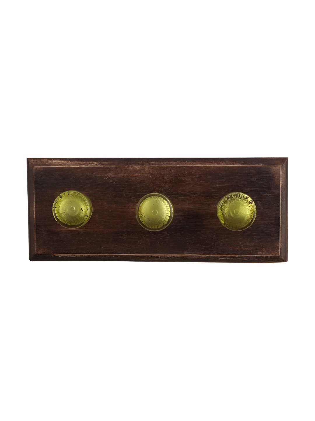 

Indianshelf Lime Green & Brown Wooden Wall 3 Hooks Key Holder