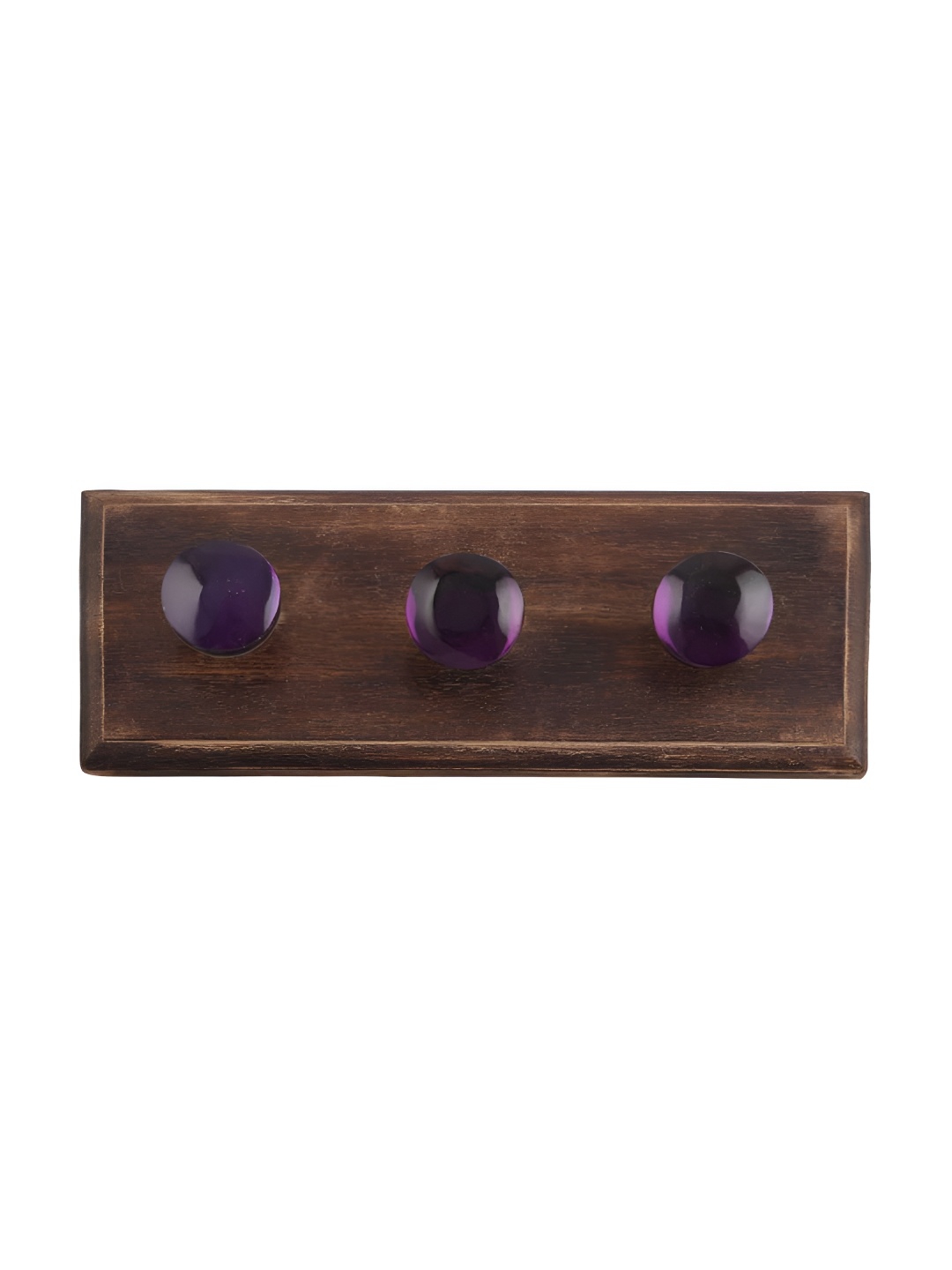 

Indianshelf Purple & Brown Wooden Wall 3 Hooks Key Holder