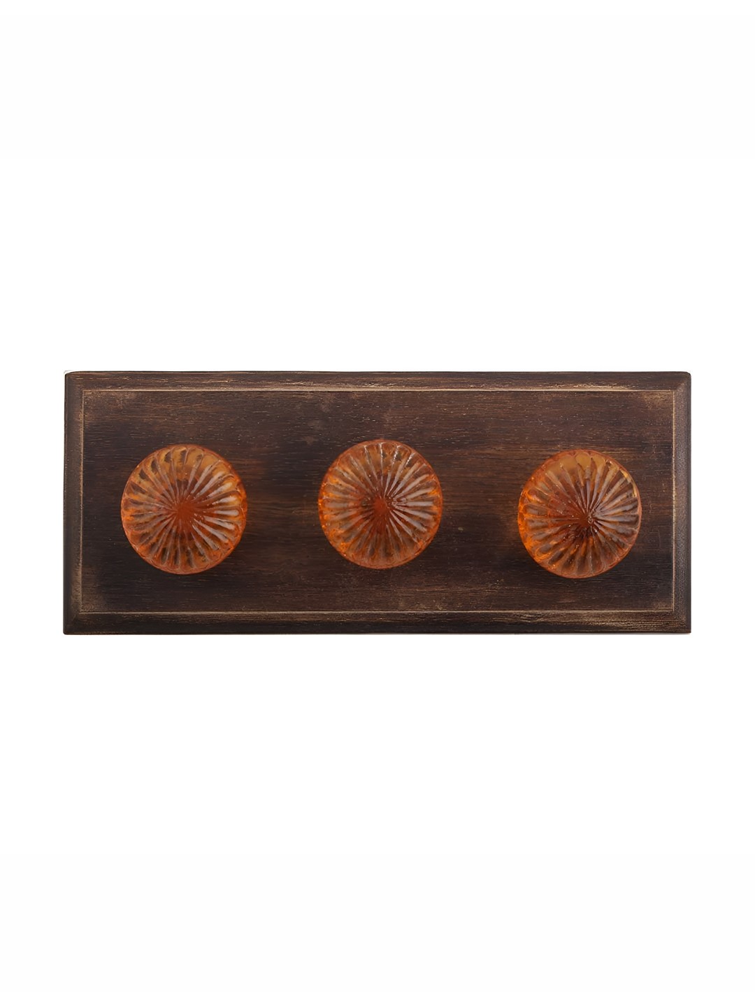 

Indianshelf Brown & Yellow Amber Wheel Cut Wall Hooks Holder