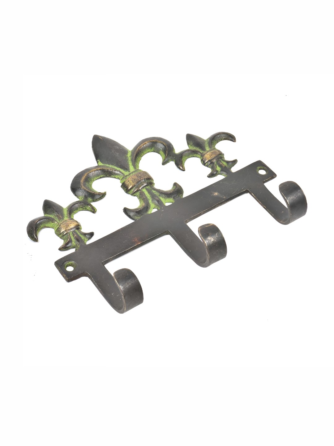 

Indianshelf Grey & Yellow French Flower Shape Antique Brass Wall Hooks Key Holder
