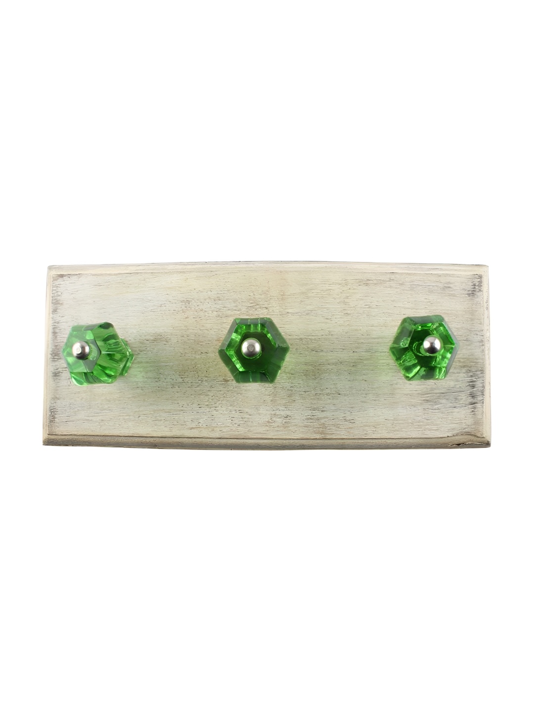 

Indianshelf Green & Beige Melon Wooden Wall Hooks Key Holder