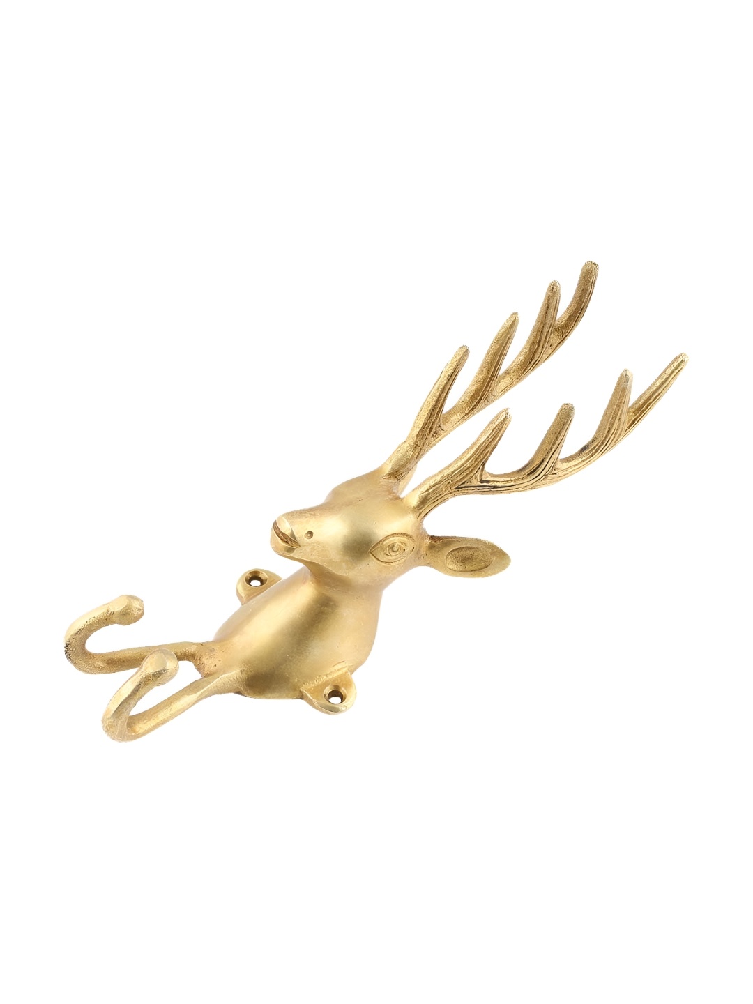 

Indianshelf Beige Deer Shape Antique Brass Wall Hooks Key Holder