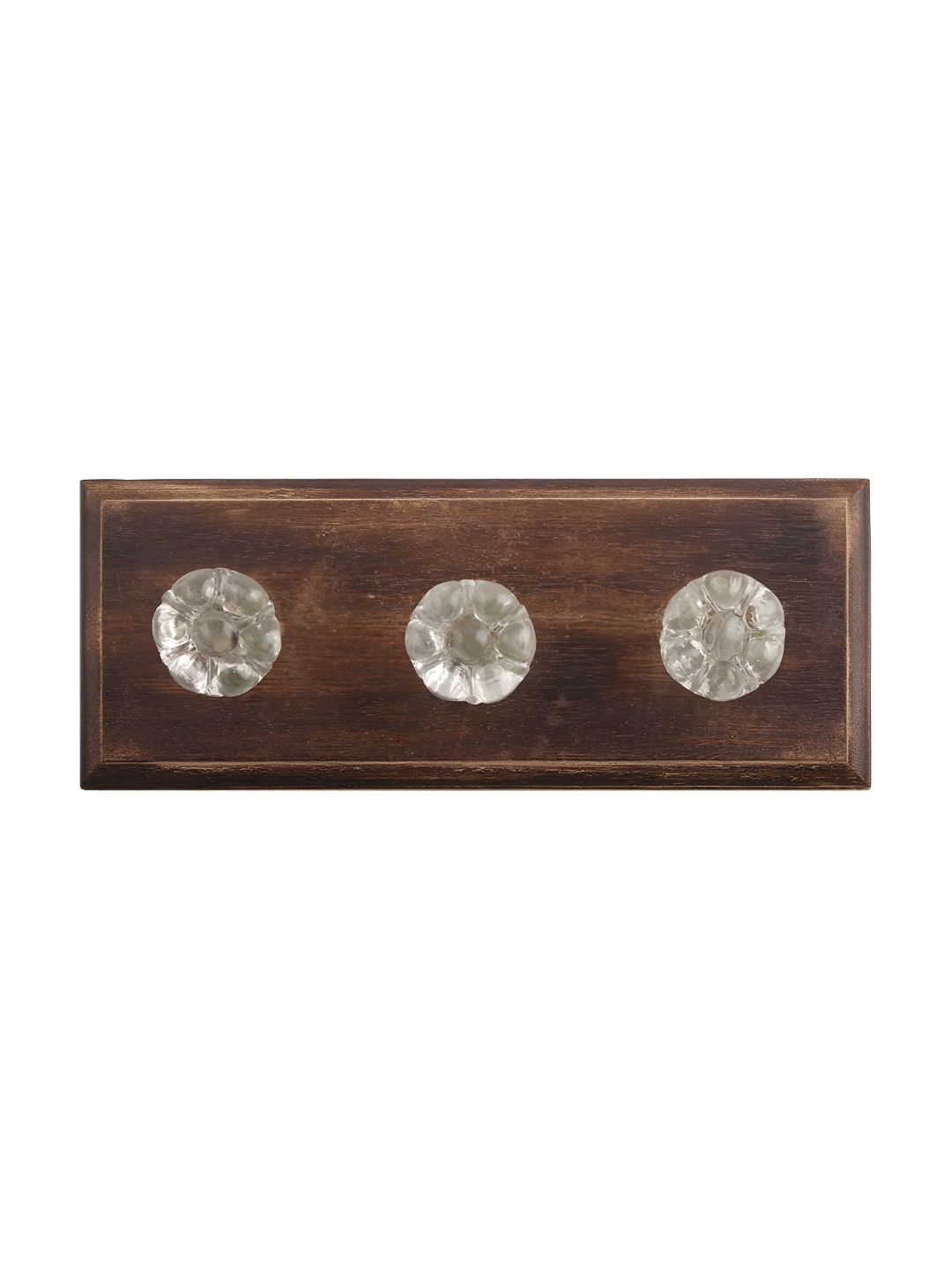 

Indianshelf Brown & Transparent Wooden Wall Hooks Key Holder