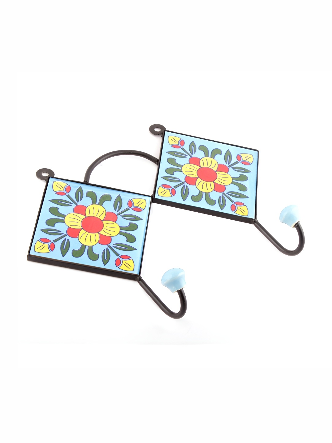 

Indianshelf Turquoise Blue Tile Wall Hooks Key Holder
