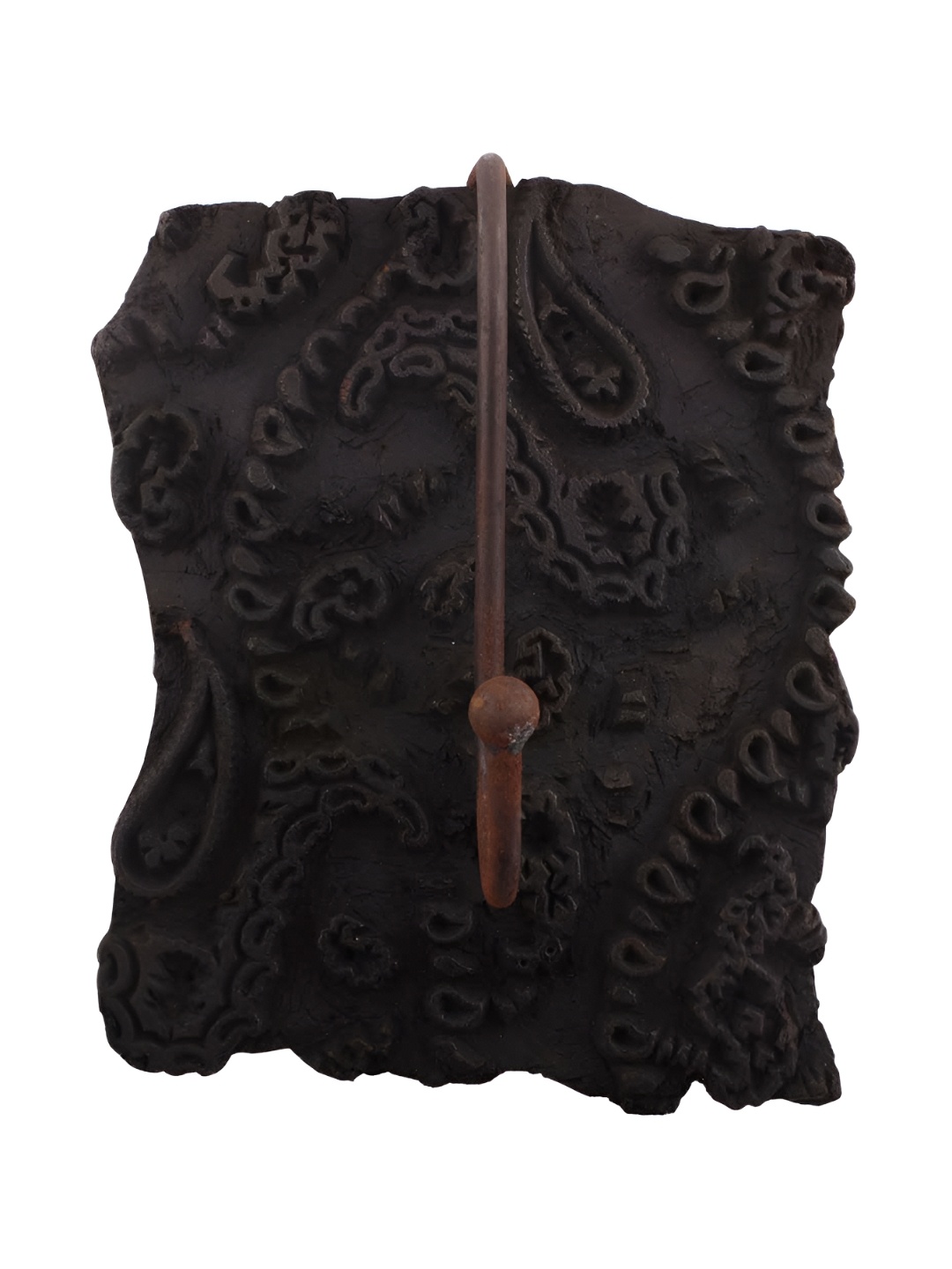 

Indianshelf Black Textured Wooden Wall 1 Hook Key Holder