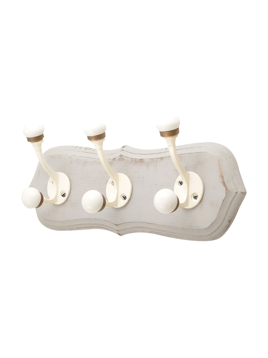 

Indianshelf Grey & White Wooden Wall 3 Hooks Key Holder