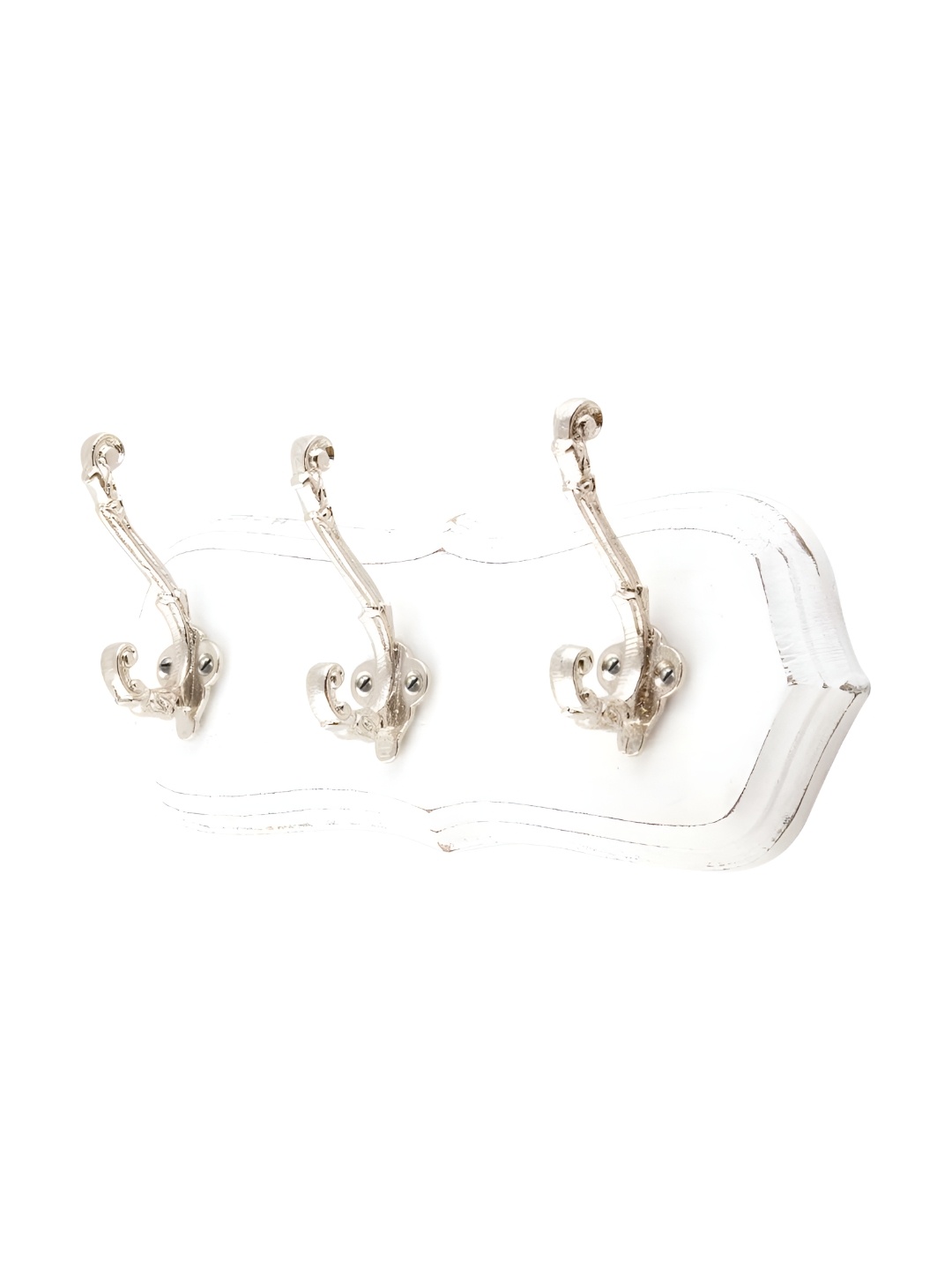 

Indianshelf White Wooden Wall 3 Hooks Key Holder