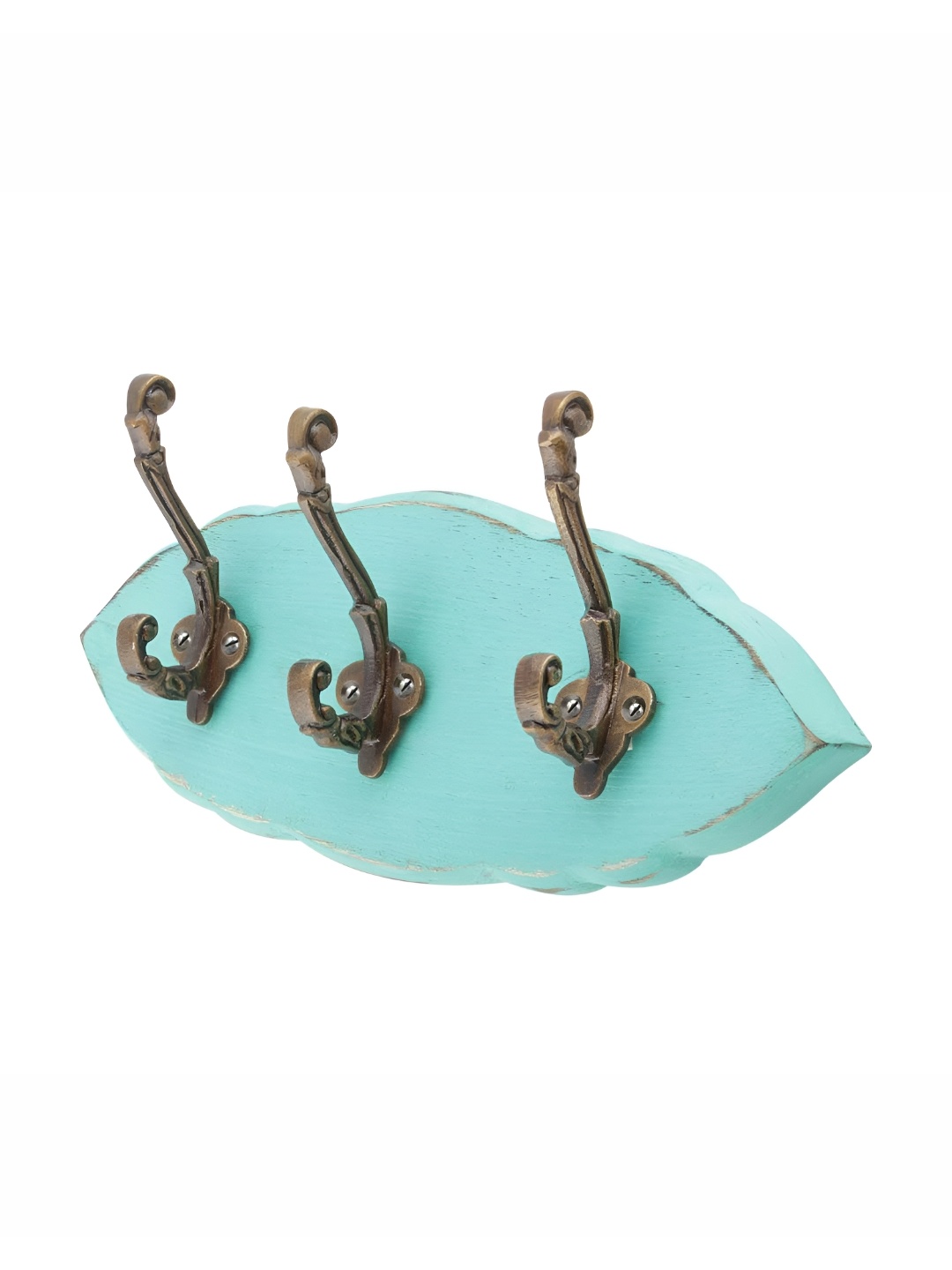 

Indianshelf Green & Brown Wooden Wall 3 Hooks Key Holder