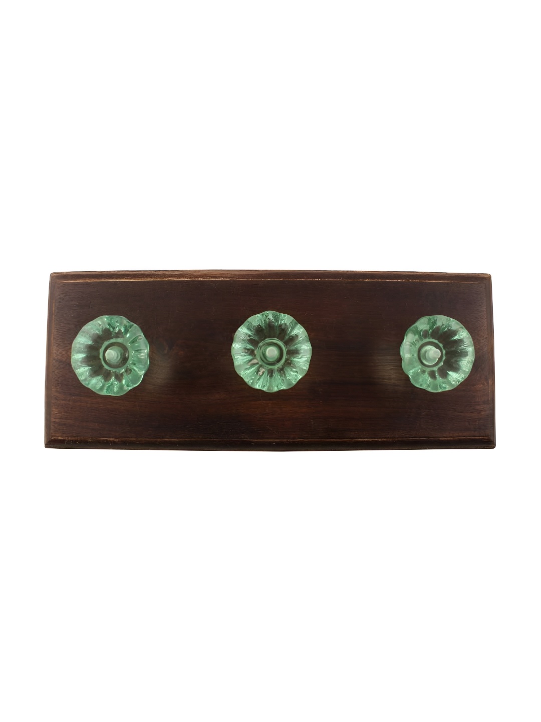 

Indianshelf Green & Brown Wooden Wall 3 Hooks Key Holder