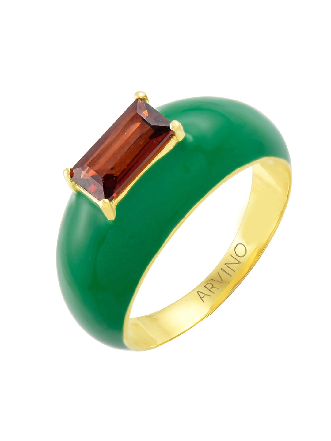 

ARVINO Gold Plated Stone Studded Finger Rings