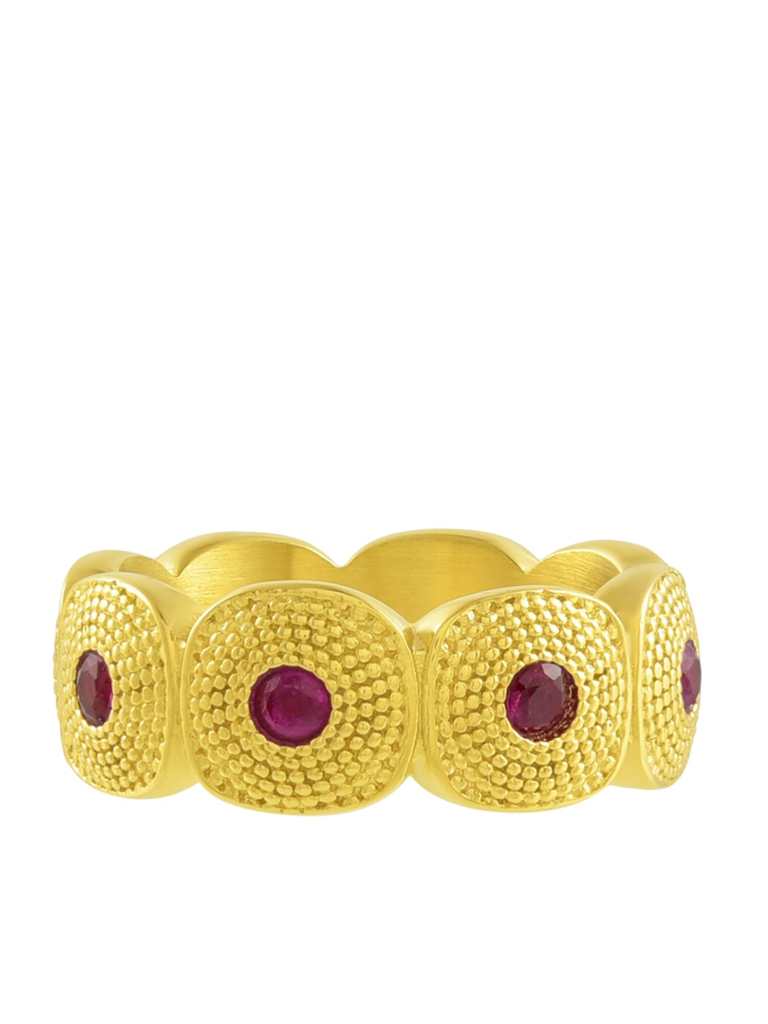 

ARVINO Gold Plated Stones Studded Finger Ring