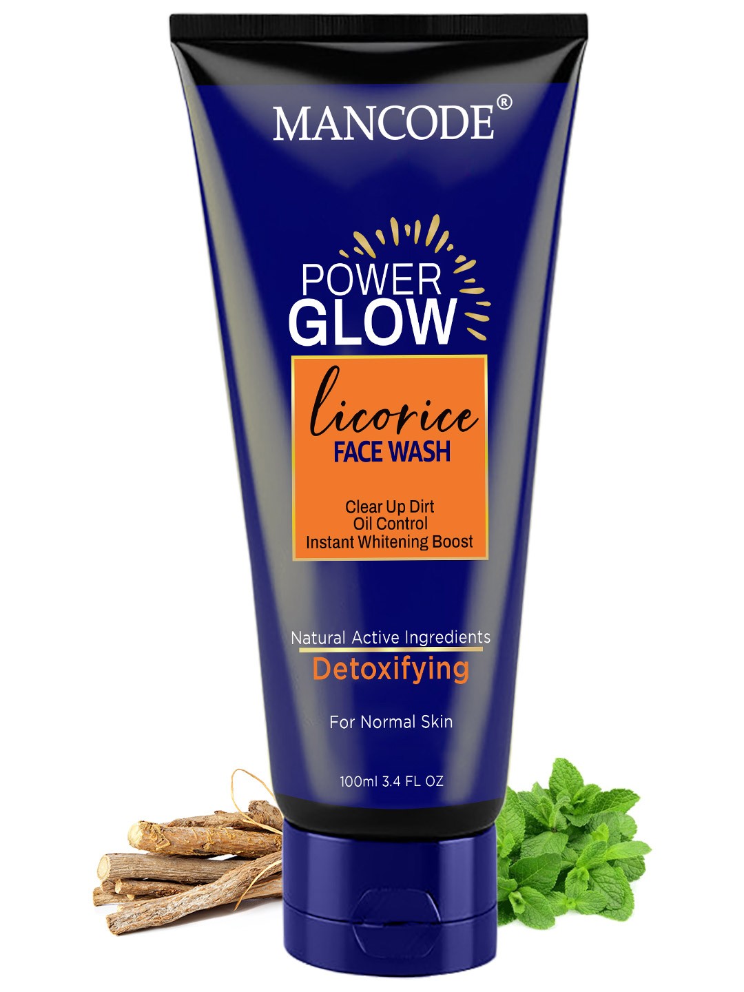 

MANCODE Power Glow Face Wash for Oil Control & Instant Glow - 100 ml, Blue