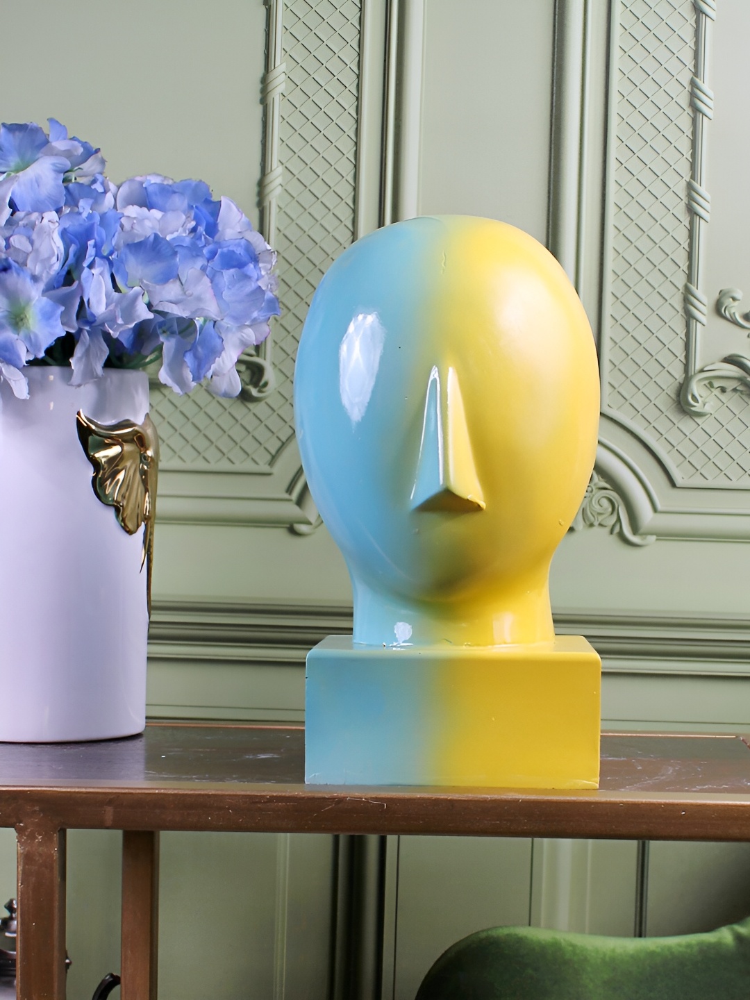 

THE WHITE INK DECOR Yellow Figurine Showpiece
