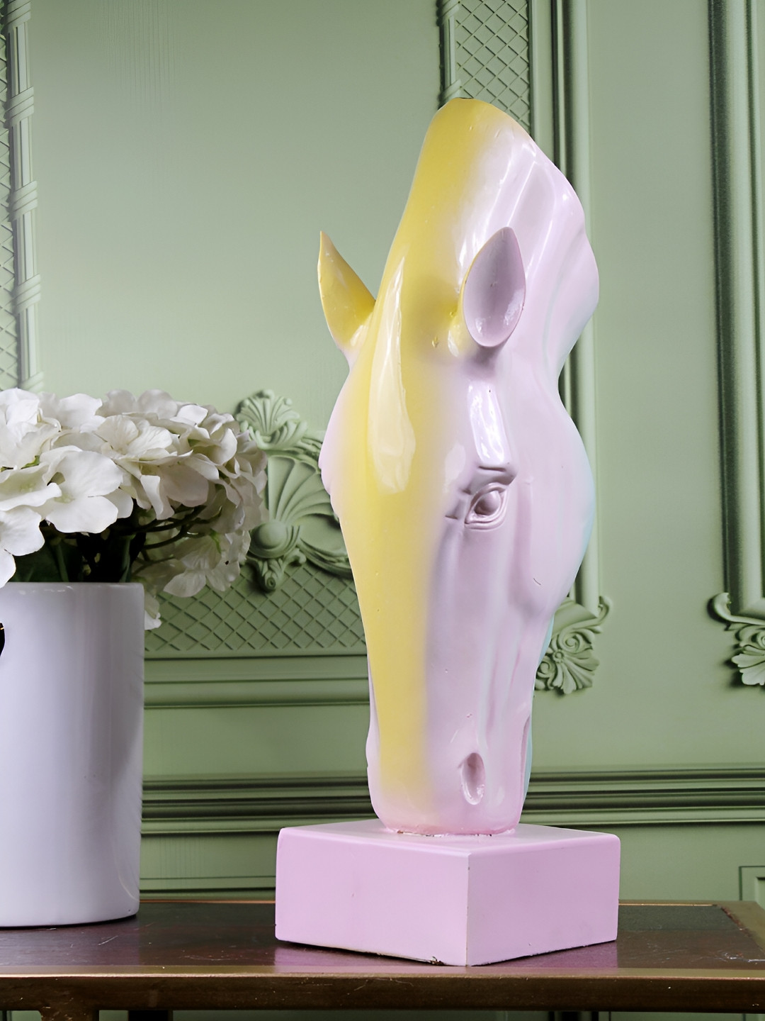 

THE WHITE INK DECOR Pink Figurine Showpiece