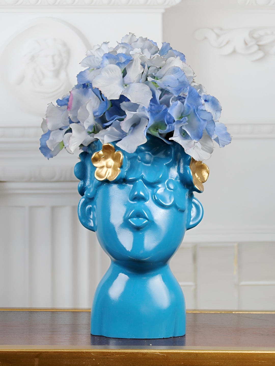 THE WHITE INK DECOR Blue Figurine Showpiece