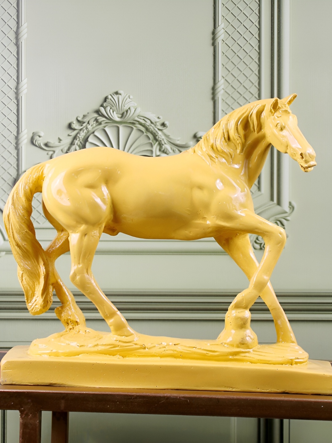 

THE WHITE INK DECOR Yellow Figurine Showpiece