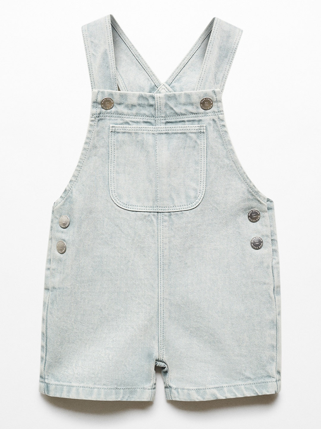 

Mango Kids Boys Blue Solid Pure Cotton Denim Dungarees