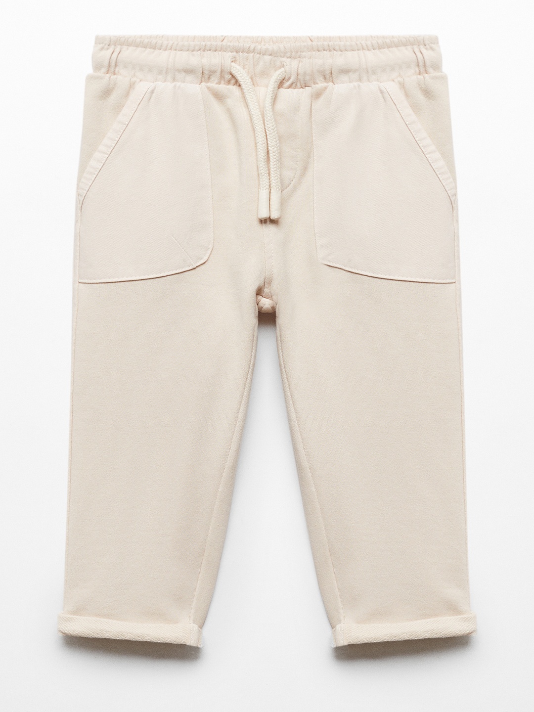 

Mango Kids Boys Solid Pure Cotton Regular Trousers, Cream