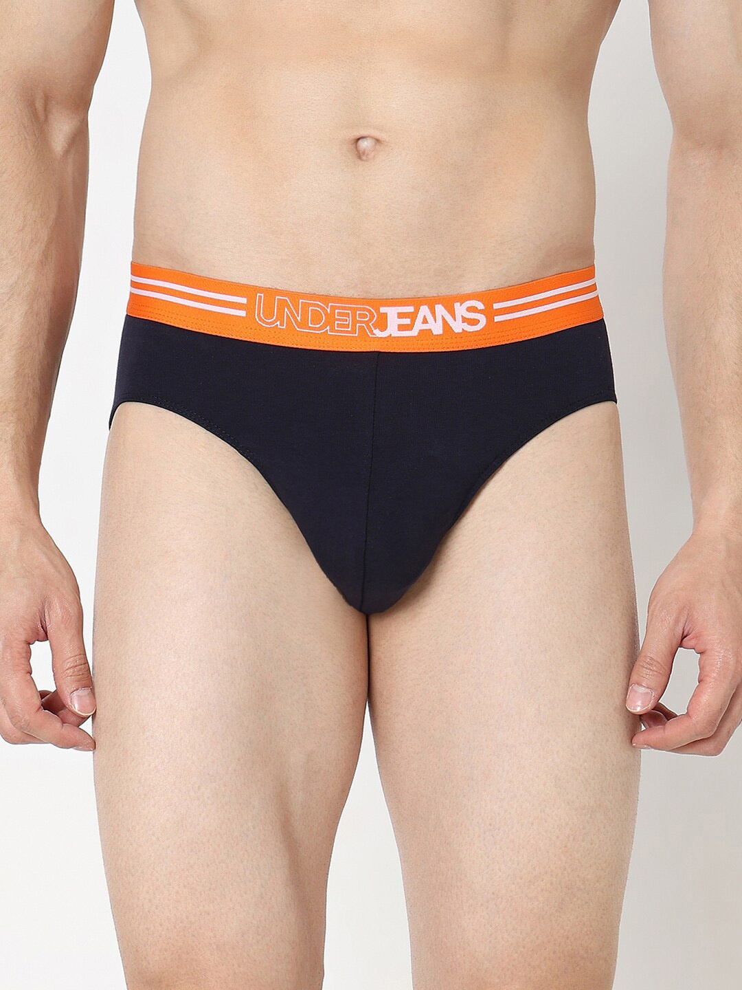 

UnderJeans by Spykar Anti Microbial Basic BriefsUJNPBS061NAVY, Navy blue
