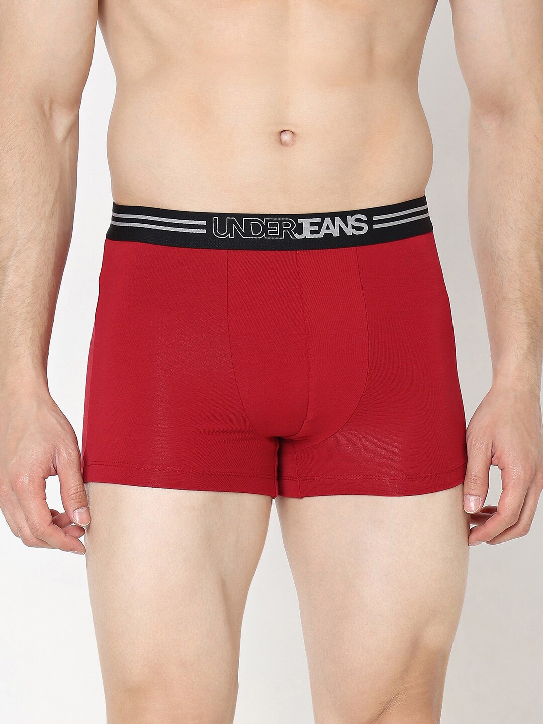 

UnderJeans by Spykar Antimicrobial Long Trunk UJNPTS062MAROON, Maroon