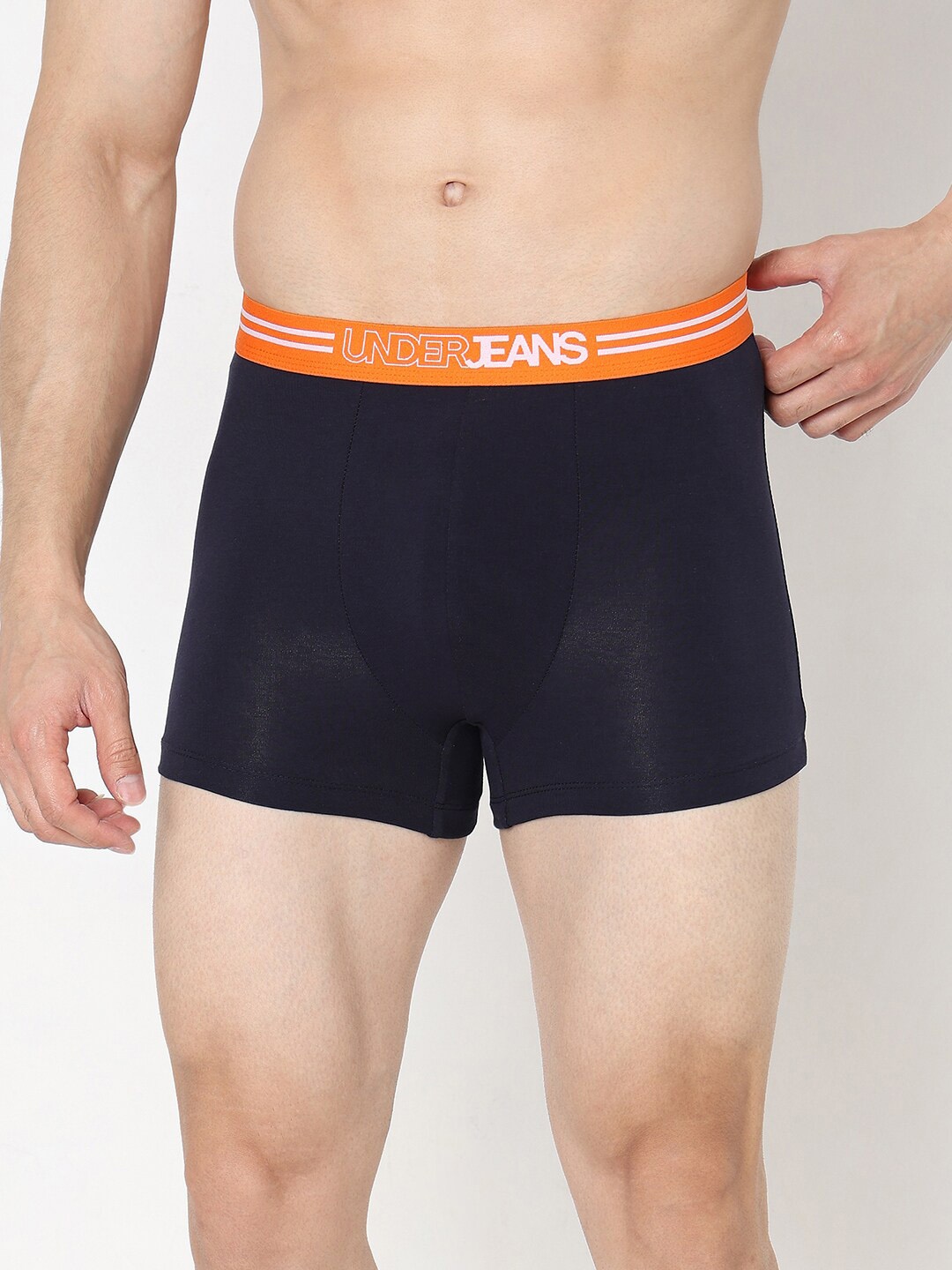 

UnderJeans by Spykar Mid Rise Antimicrobial Trunks UJNPTS062NAVY, Navy blue