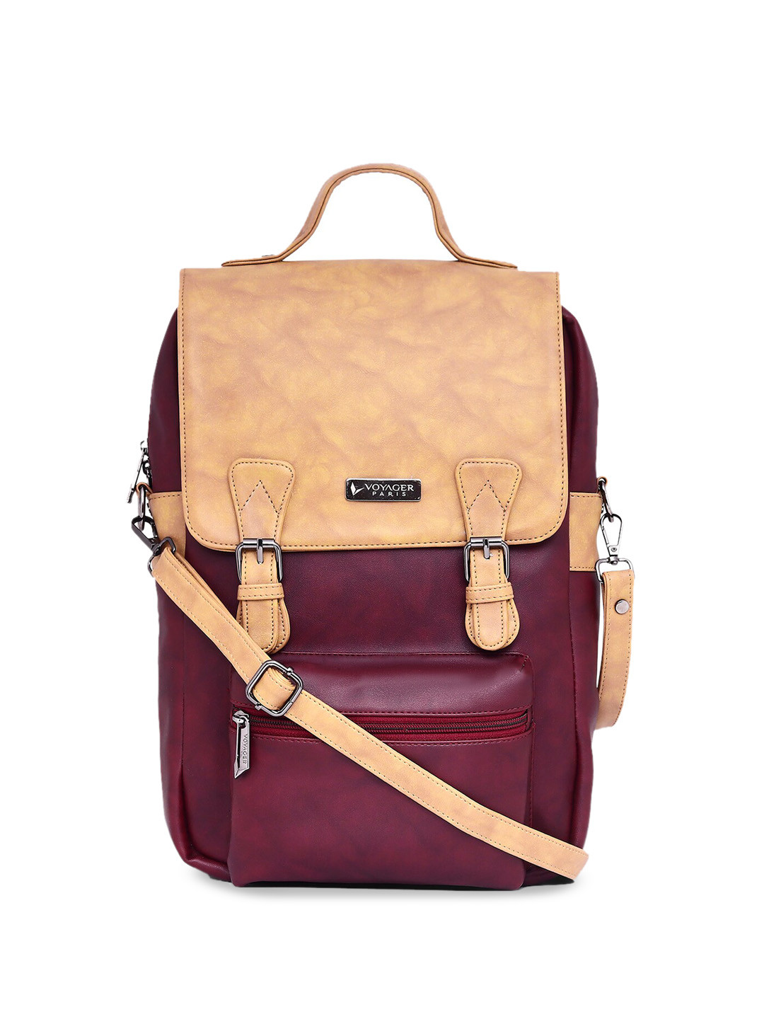 

VOYAGER PARIS Women Leather Backpack, Maroon