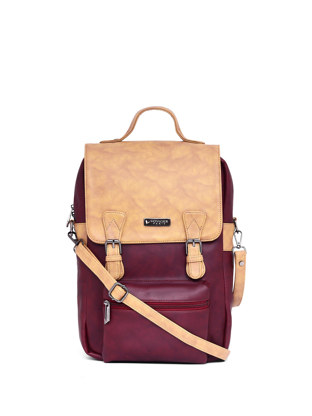 

VOYAGER PARIS Women Leather Backpack, Maroon