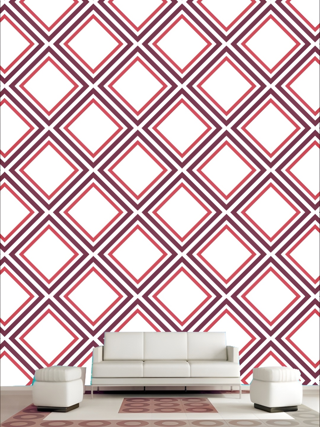 

KSHIRSA Purple & White Printed Self-Adhesive Wallpaper