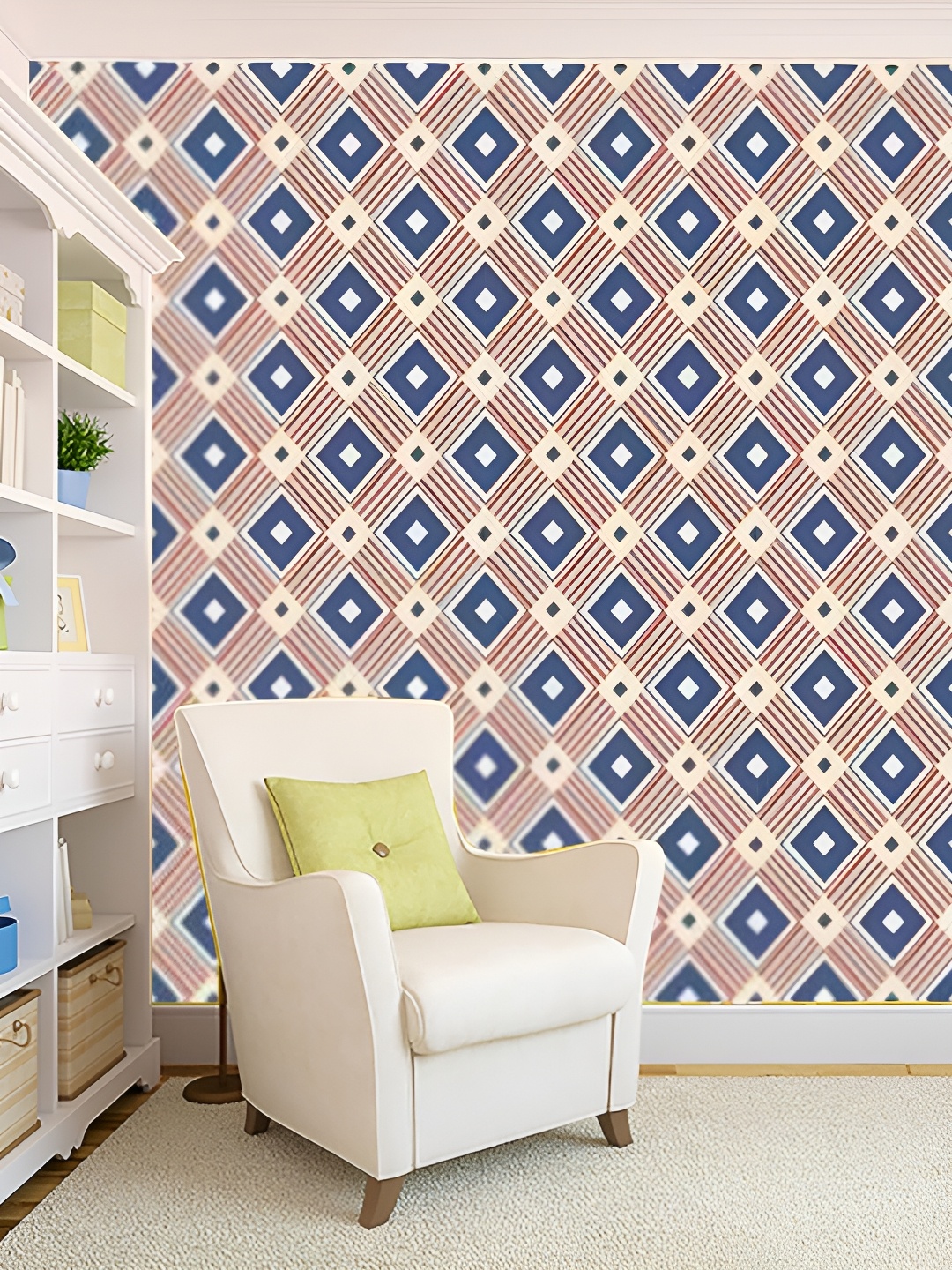 

KSHIRSA Pink & Blue Printed Self-Adhesive Wall Sticker