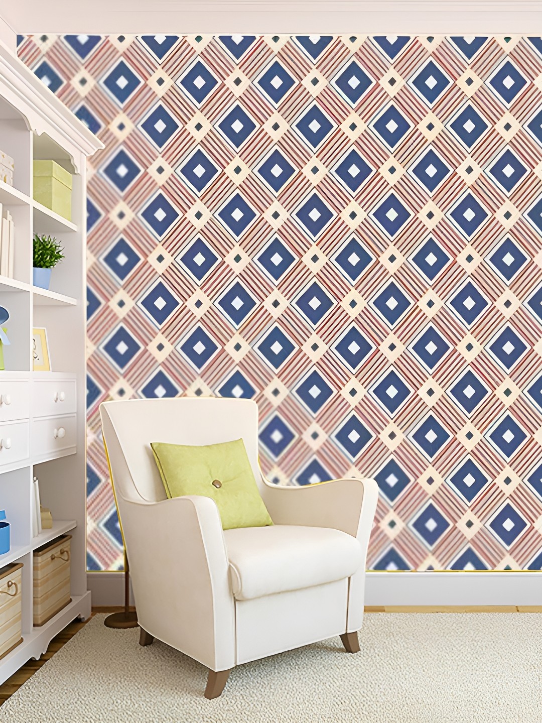 

KSHIRSA Blue & Pink Printed Self-Adhesive 3D Wall Sticker