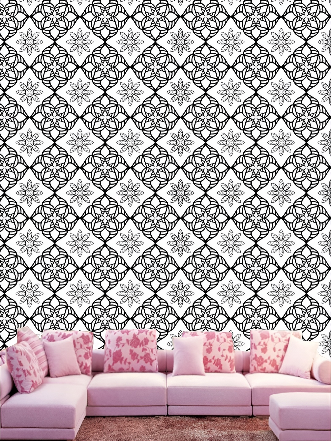 

KSHIRSA Black & White Printed Self-Adhesive 3D Wall Sticker