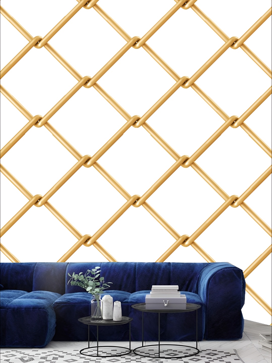 

KSHIRSA Beige & White 3D Printed Self-Adhesive 3D Wall Sticker