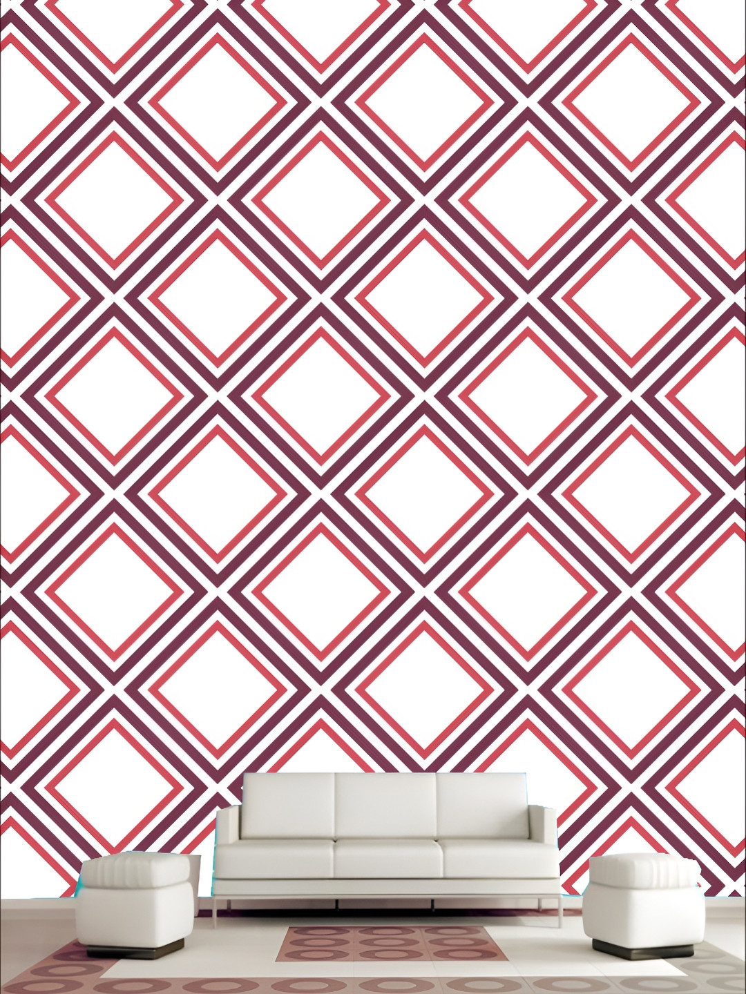 

KSHIRSA Pink & White 3D Printed Self-Adhesive Wall Sticker