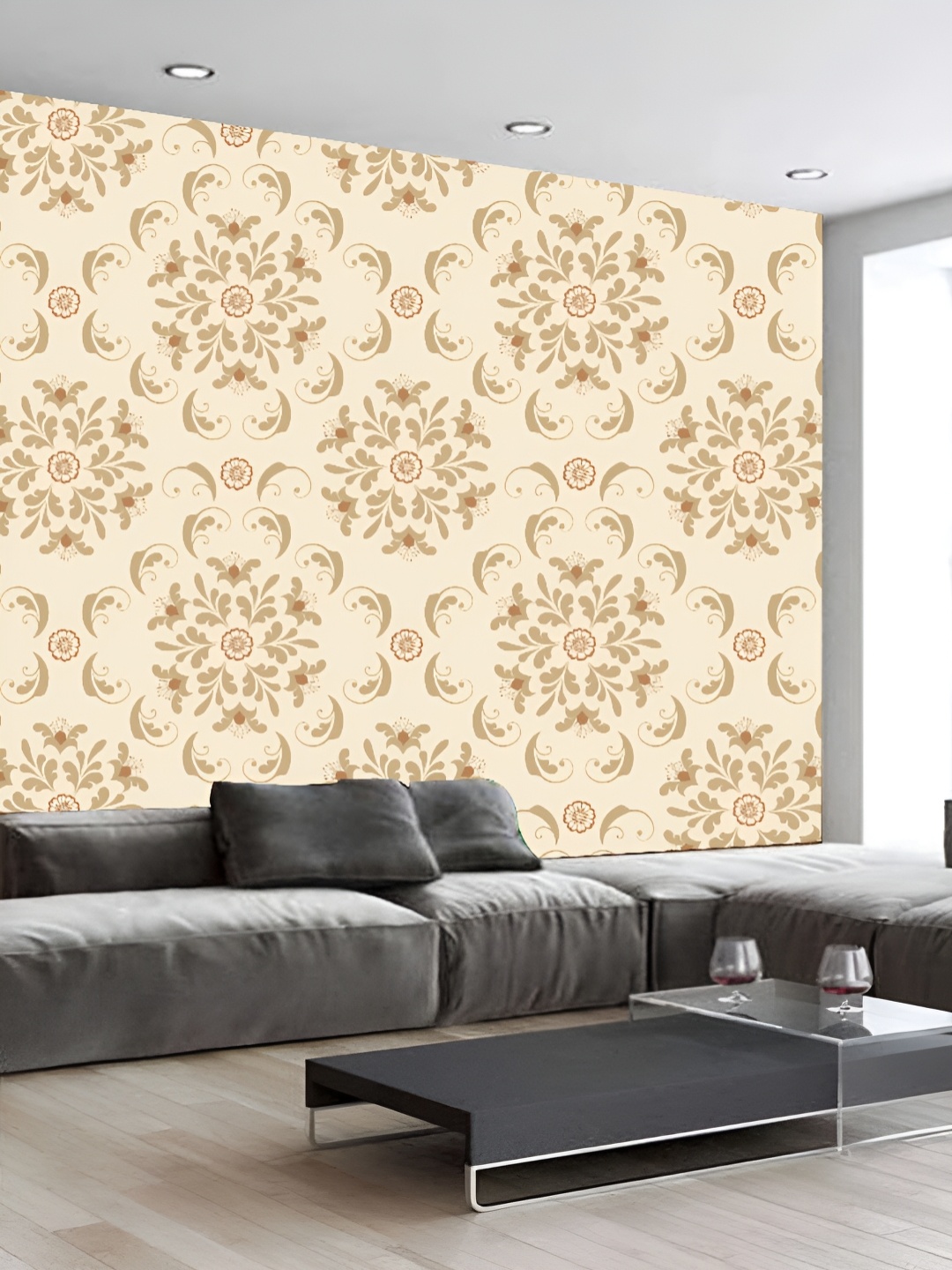 

KSHIRSA Yellow & Brown Floral Printed Self Adhesive 3D Wall Sticker