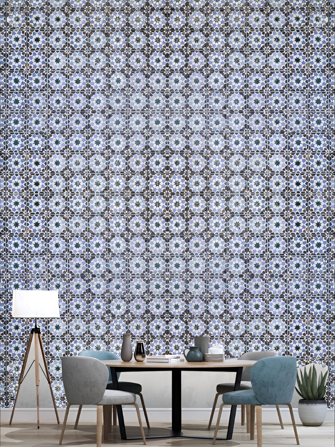 

KSHIRSA Purple & White Printed Self Adhesive 3D Wall Sticker
