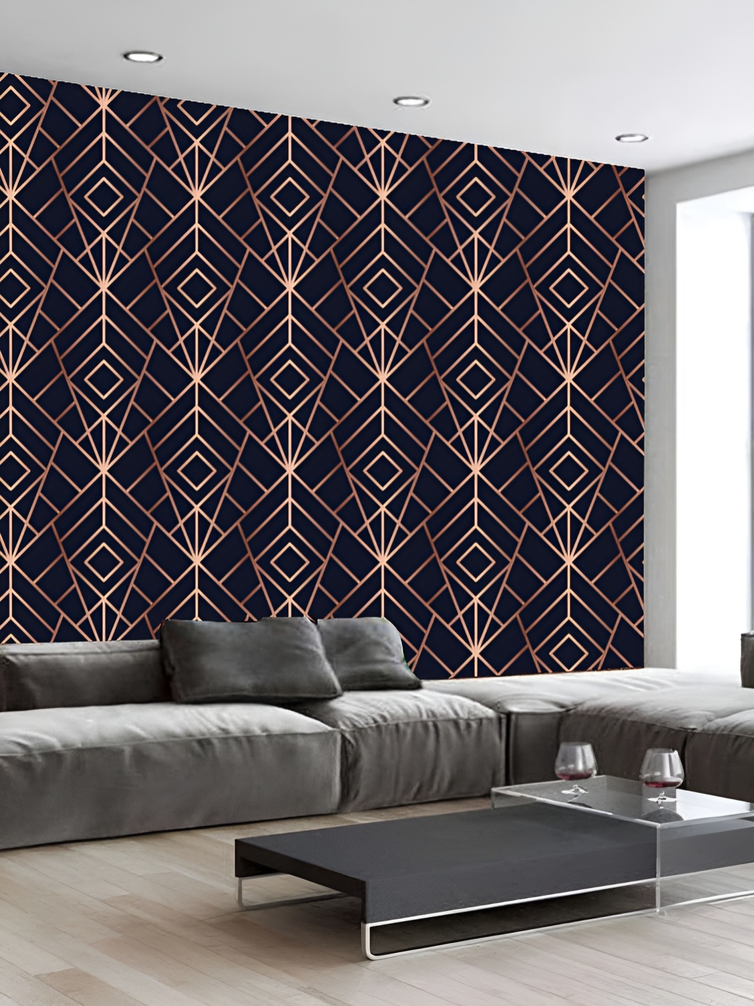 

KSHIRSA Black & Rose Gold Printed Self Adhesive 3D Wall Sticker