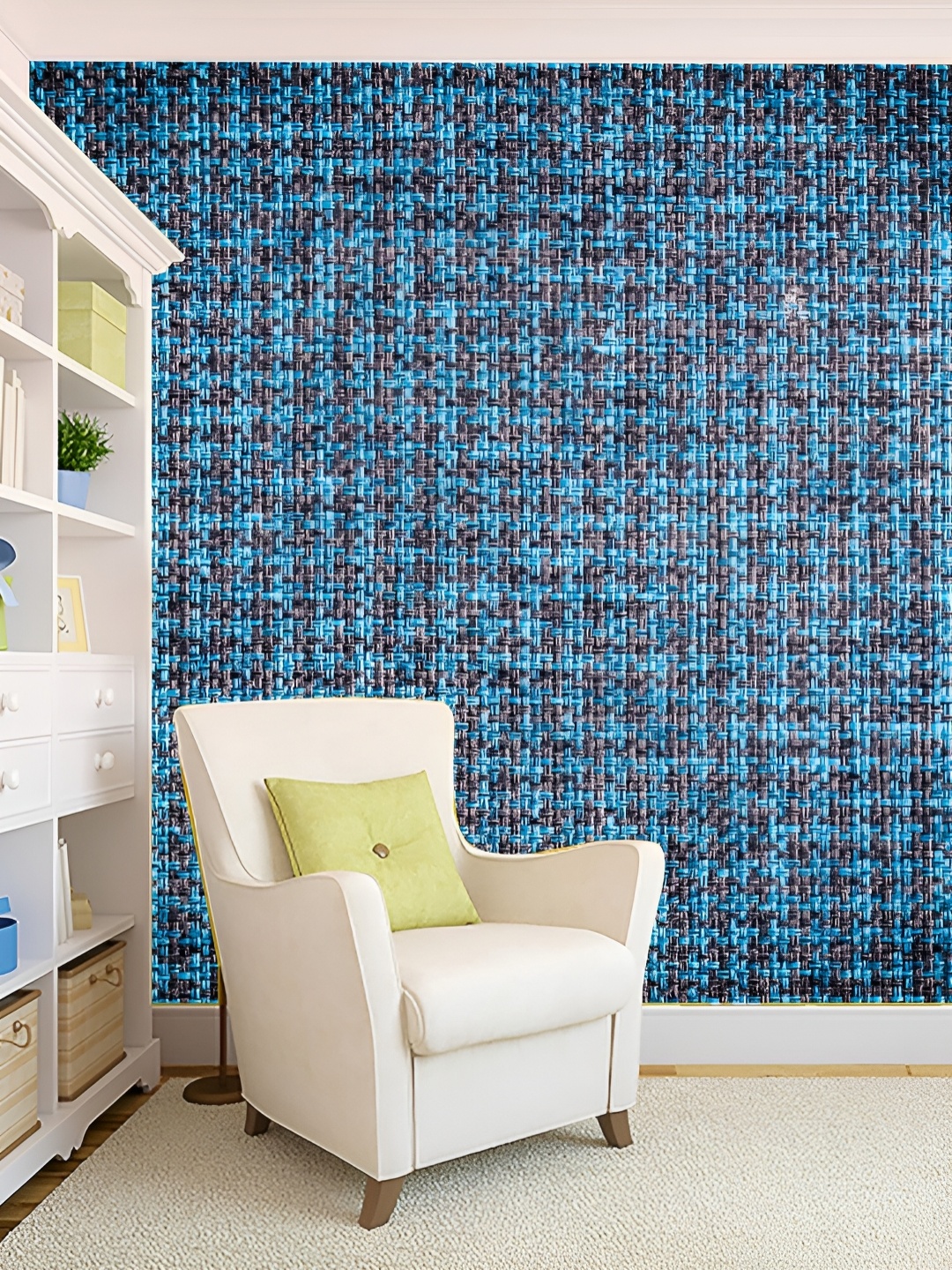 

KSHIRSA Blue & Violet Printed Self Adhesive 3D Wall Sticker