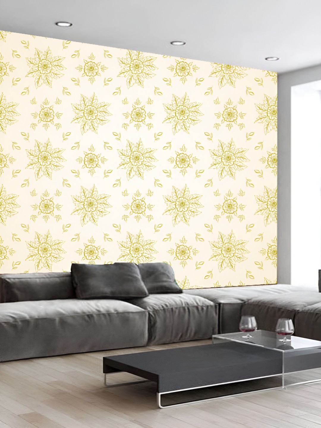 

KSHIRSA Yellow & Green Printed Self Adhesive 3D Wall Sticker