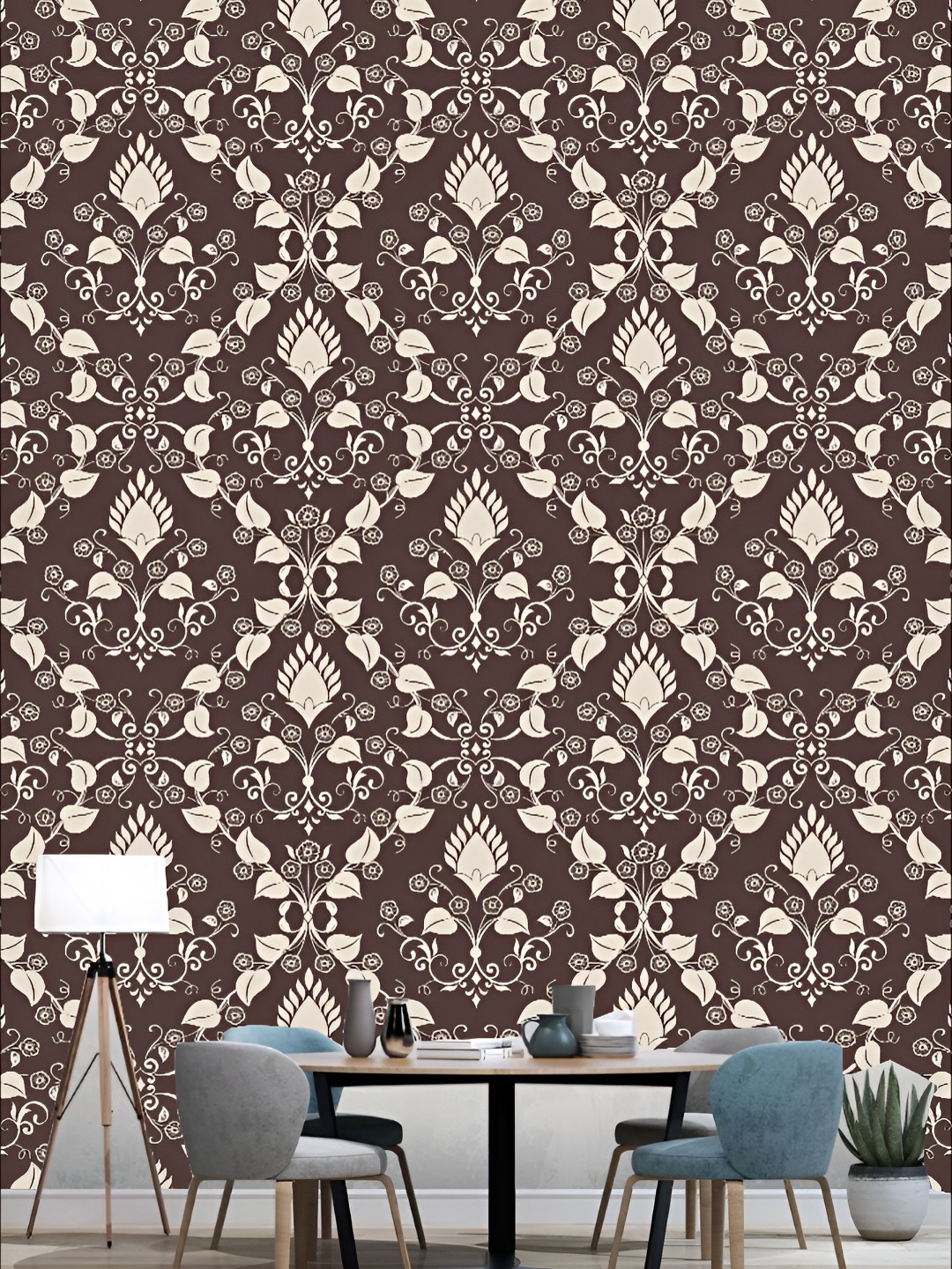

KSHIRSA Brown & White Printed Self Adhesive 3D Wall Sticker