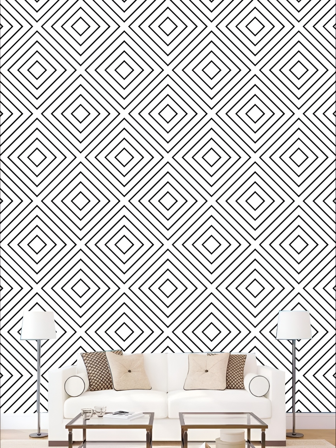 

KSHIRSA Black & White Printed Self Adhesive 3D Wall Sticker