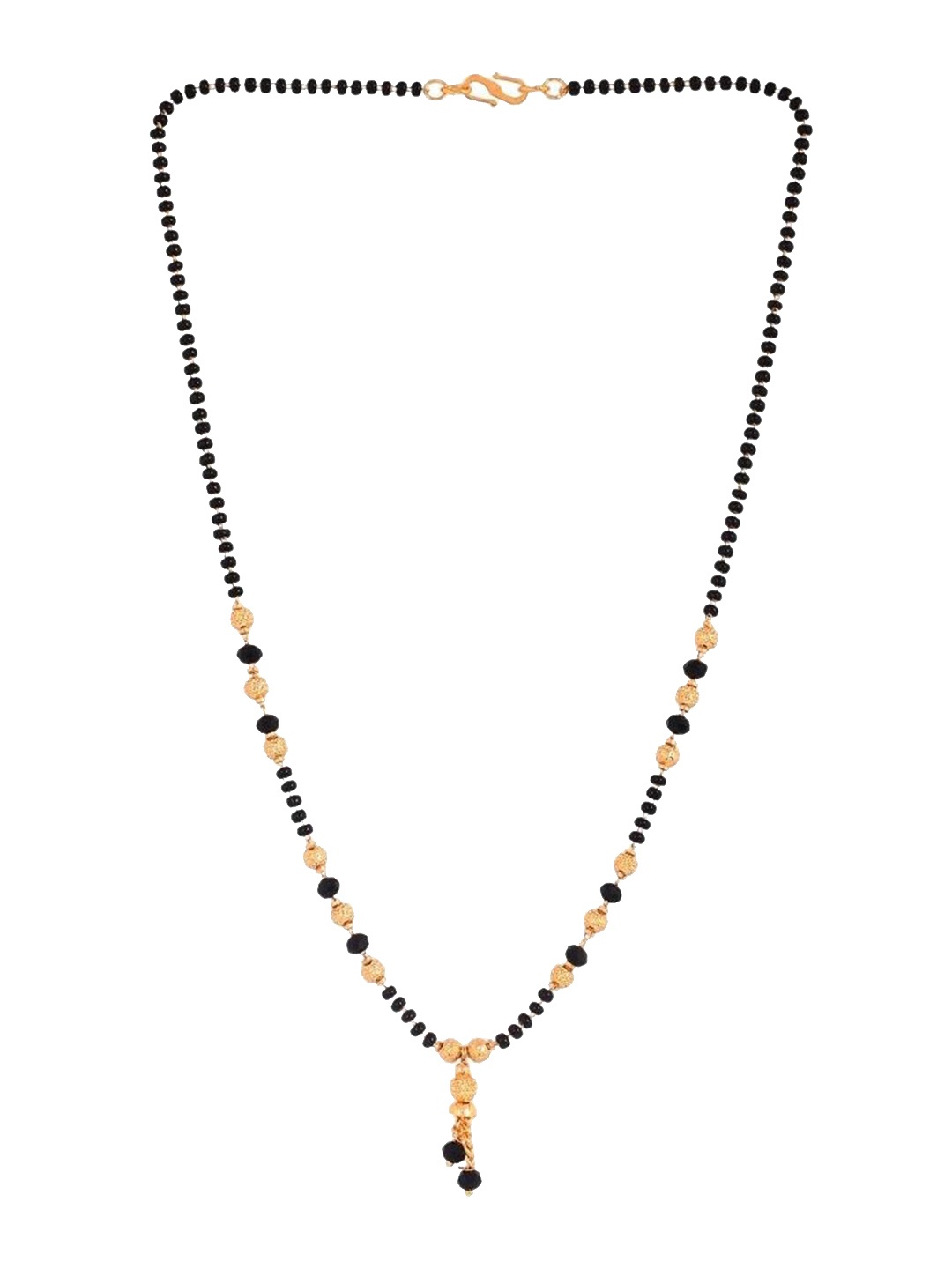 

VOJ Stainless Steel Gold-Plated Stone Studded & Beaded Mangalsutra