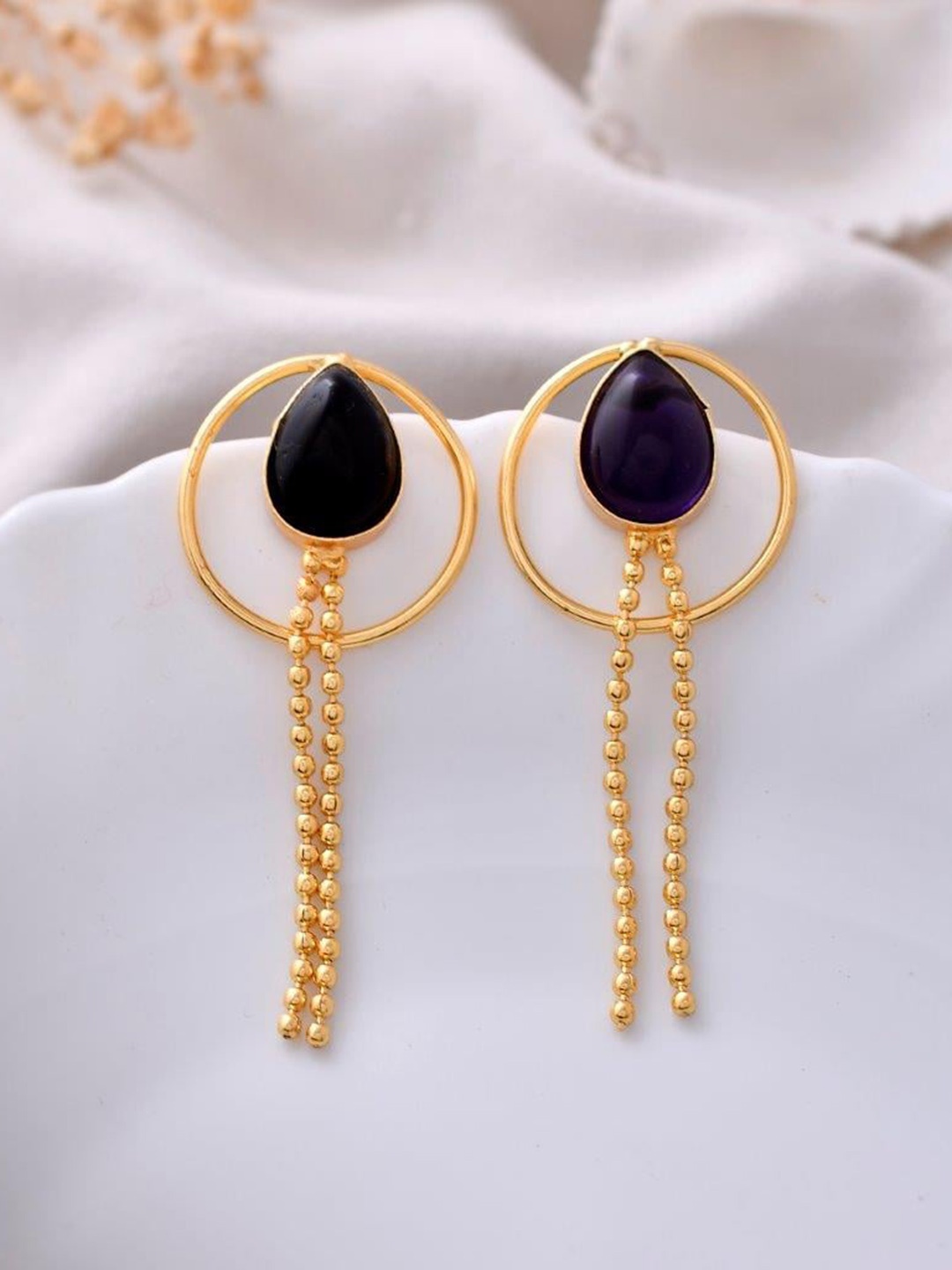 

VOJ Circular Drop Earrings, Gold