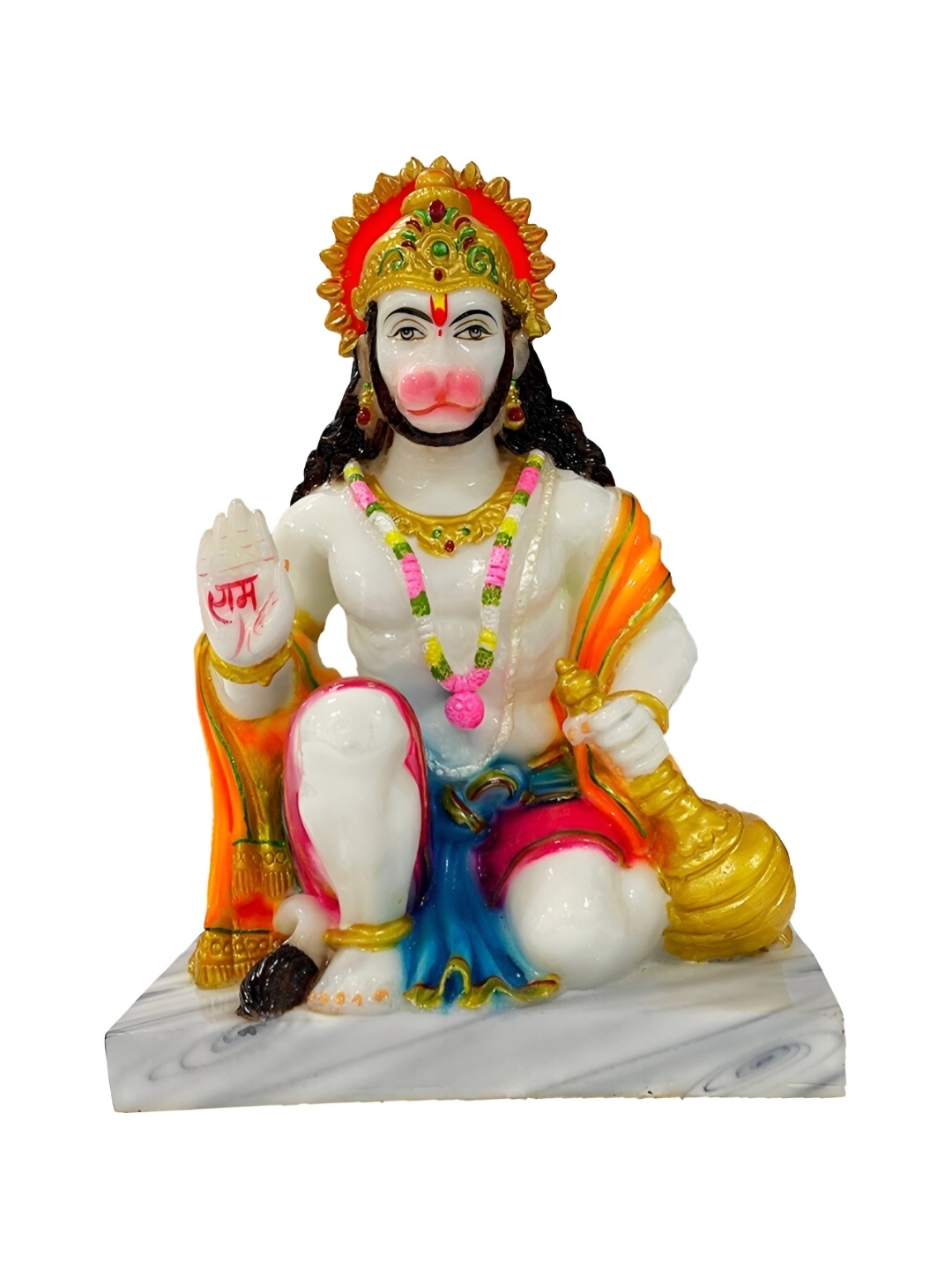 

krishnagallery1 White & Orange Idol Showpiece