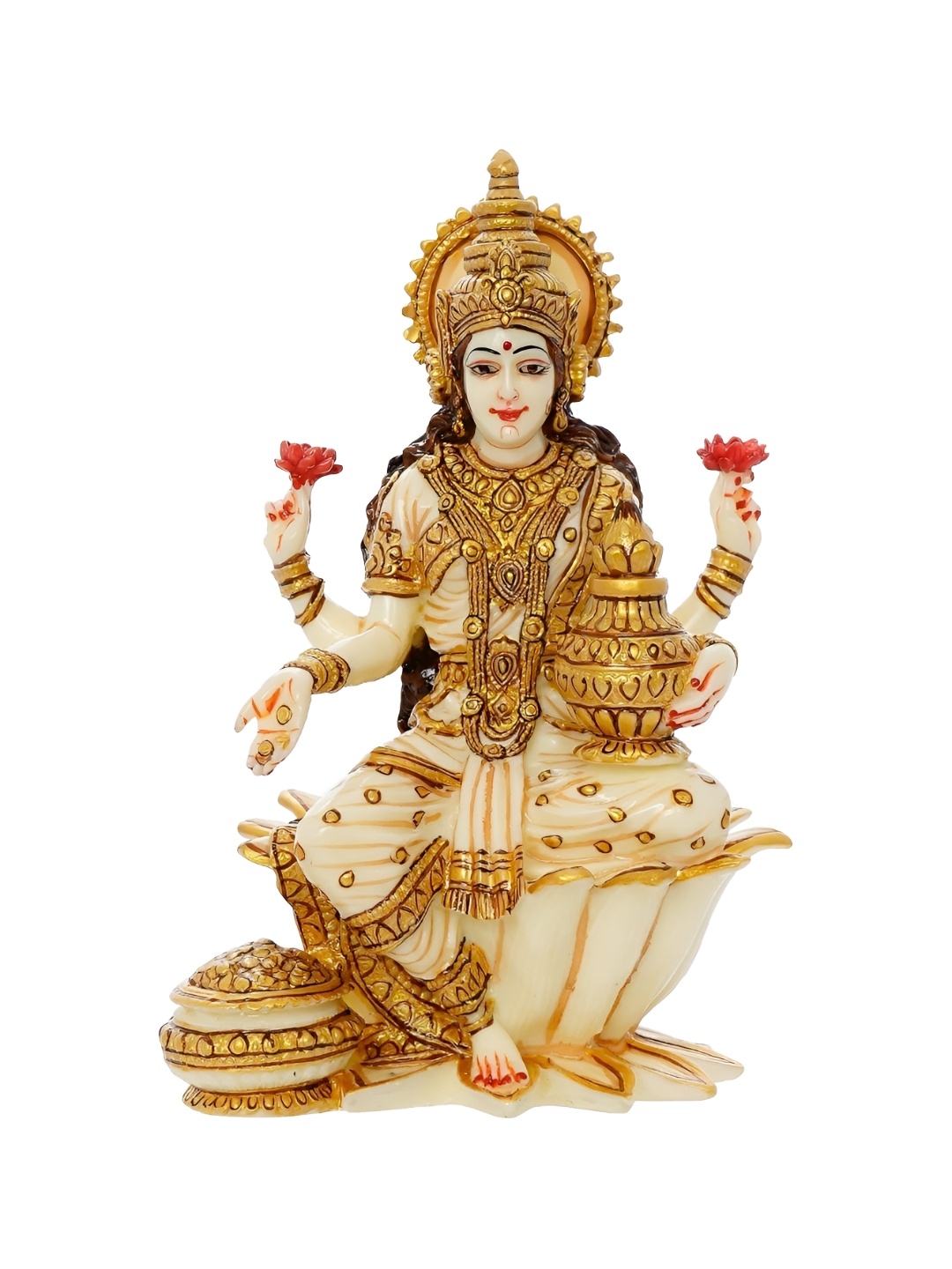 

krishnagallery1 Gold Toned & White Idol Showpiece