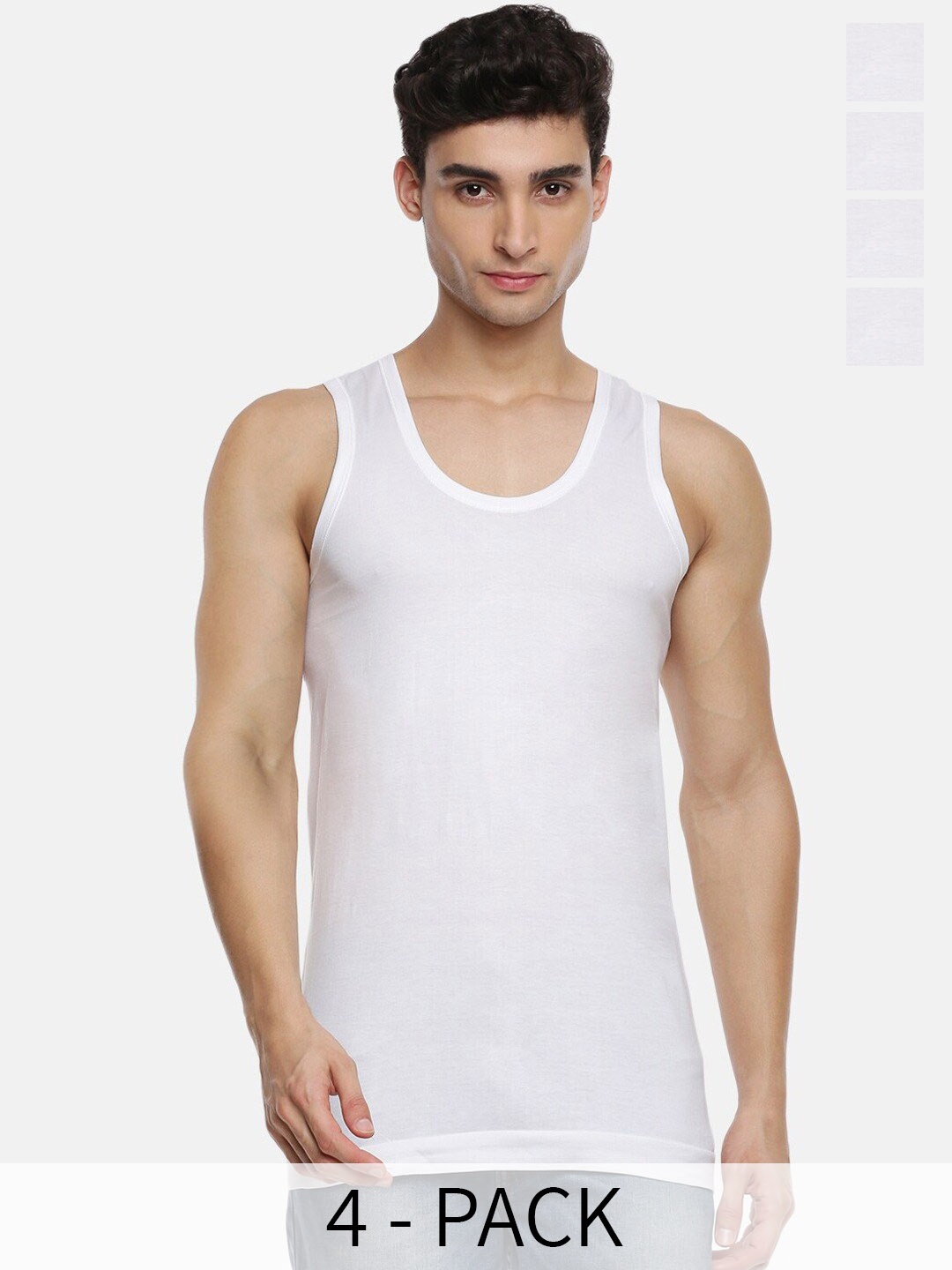 

Ramraj Pack Of 4 Round Neck Pure Cotton Basic Innervests, White