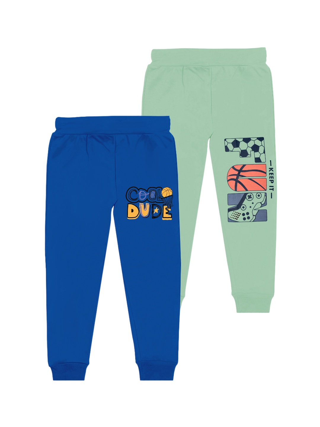 

BAESD Boys Pack Of 2 Printed Joggers, Blue