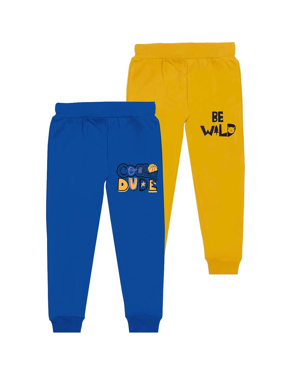 

BAESD Boys Pack Of 2 Typography Printed Joggers, Mustard