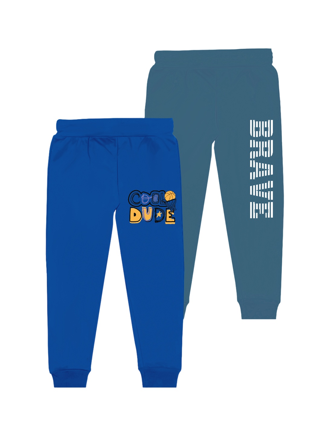 

BAESD Boys Pack Of 2 Typography Printed Joggers, Blue