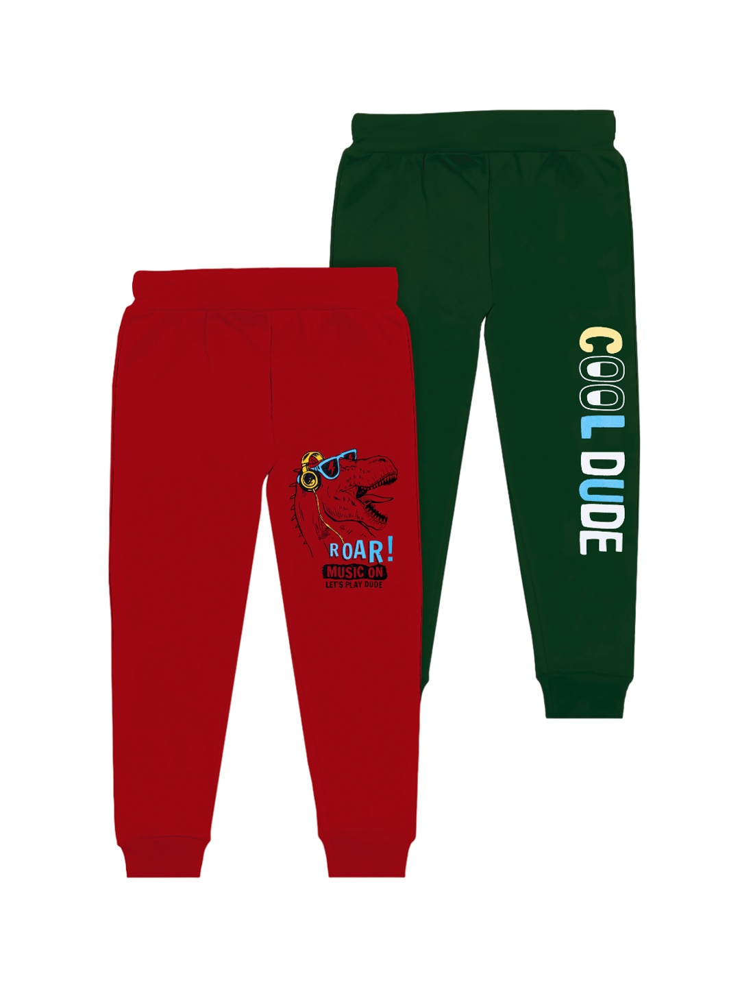 

BAESD Boys Pack Of 2 Printed Joggers, Green