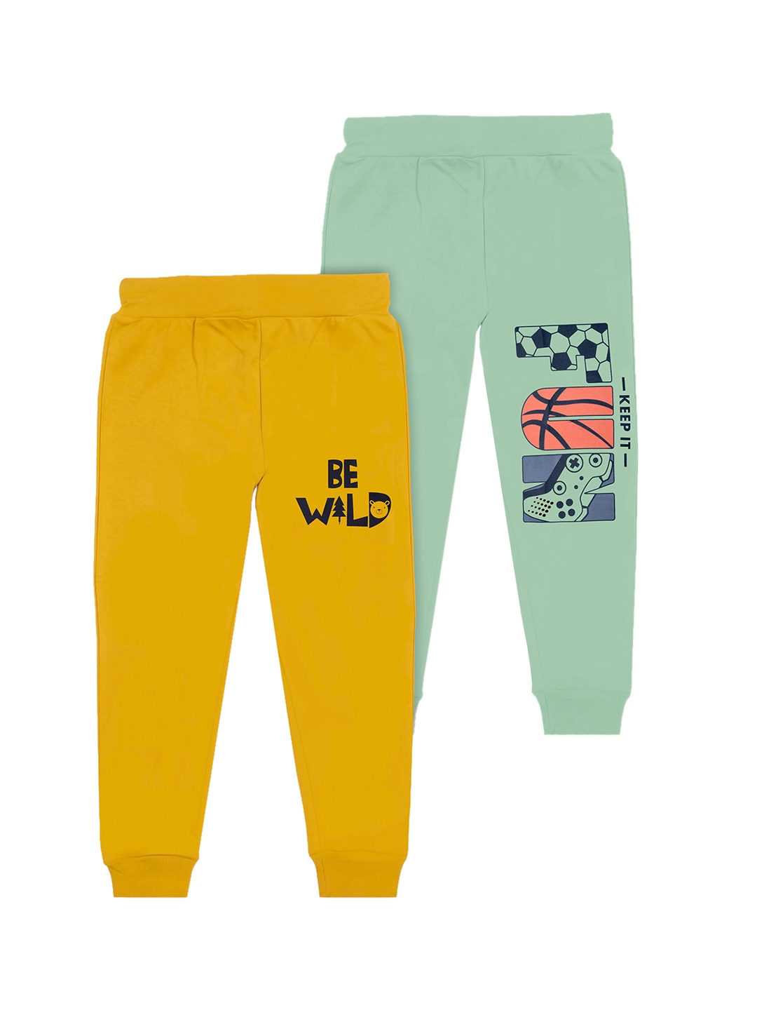 

BAESD Boys Pack Of 2 Printed Joggers, Mustard